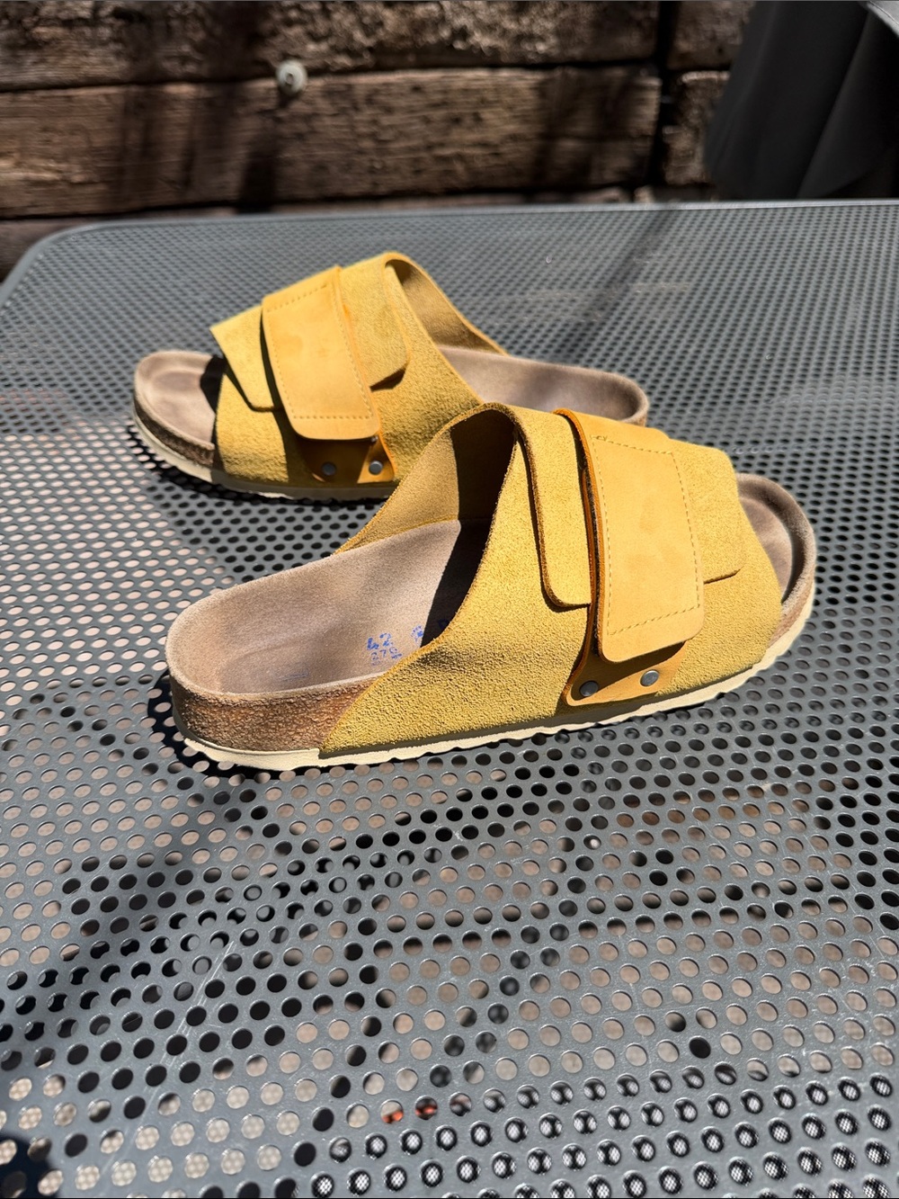 Birkenstock Yellow Kyoto Soft Footbed Slides - 42 Narrow - Picture 8 of 9